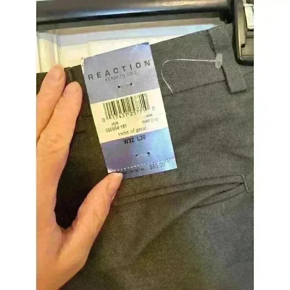 Kenneth Cole Reaction Gray Dress Pants size 32/30 NWT - Picture 3 of 4